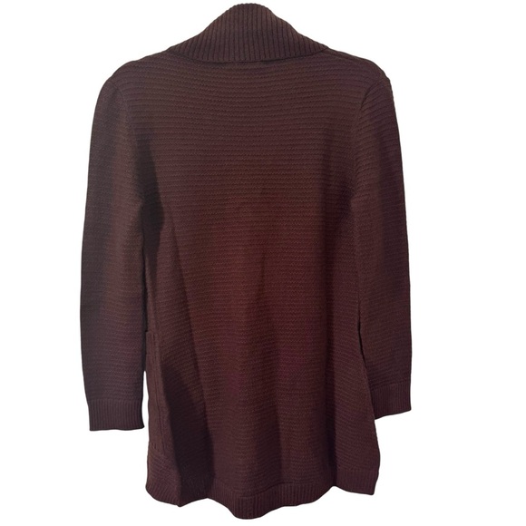 NWT Bonalla Ilian 100% Cashllama Open Ribbed Cardigan in "Dark Brown" Size Small - Picture 9 of 12